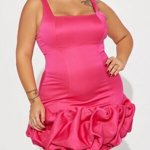 Pink Satin Mini Dress